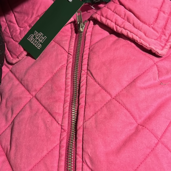 Women’s Woven quilted bomber jacket color vibrant pink NWT - Picture 6 of 11